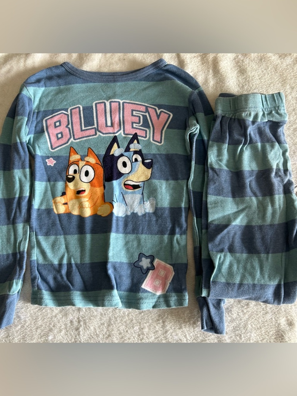 Kids' Blue Striped Pajama Set 100% cotton